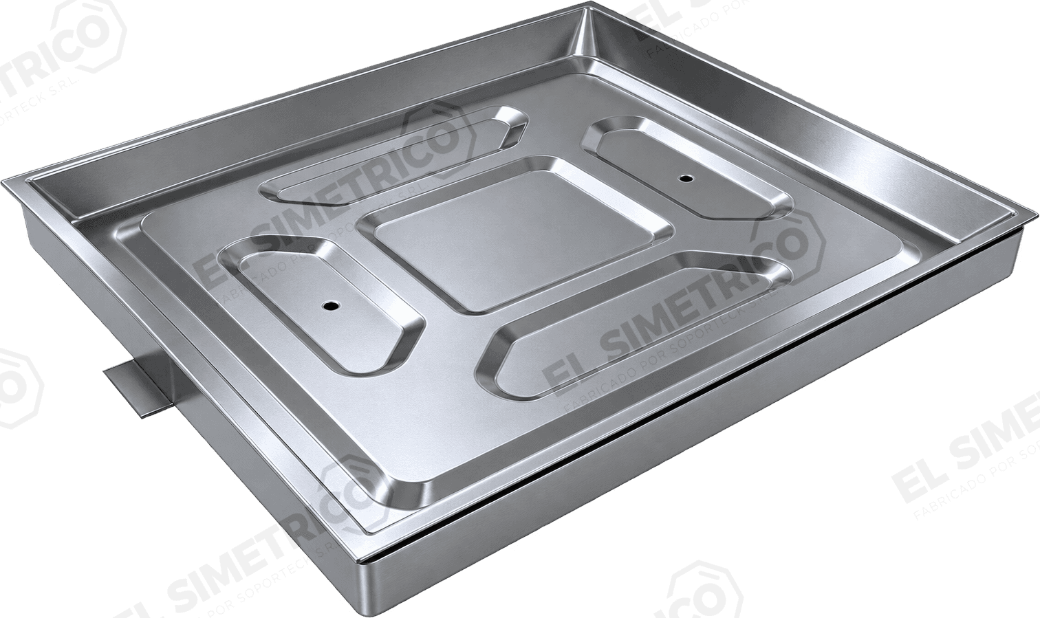Tapa cámara de chapa electrozincada c/filete inox